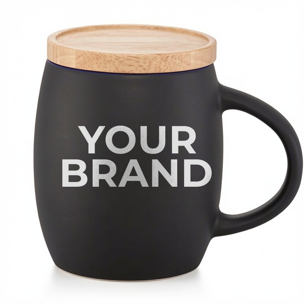 Hearth Ceramic Mug FSC®100% Wood Lid/Coaster 15oz