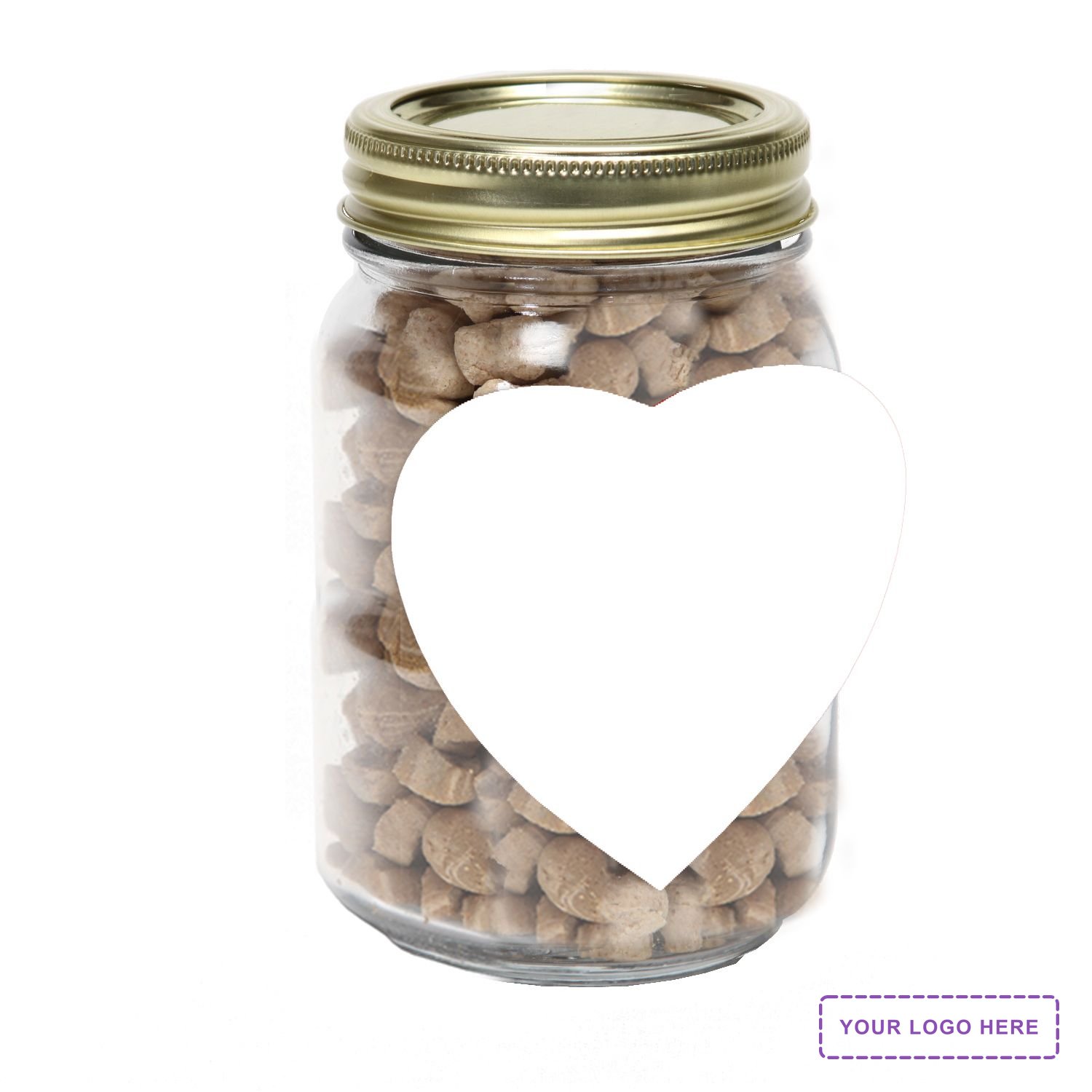 Pint Jar with Large Heart Magnet Pet Fill