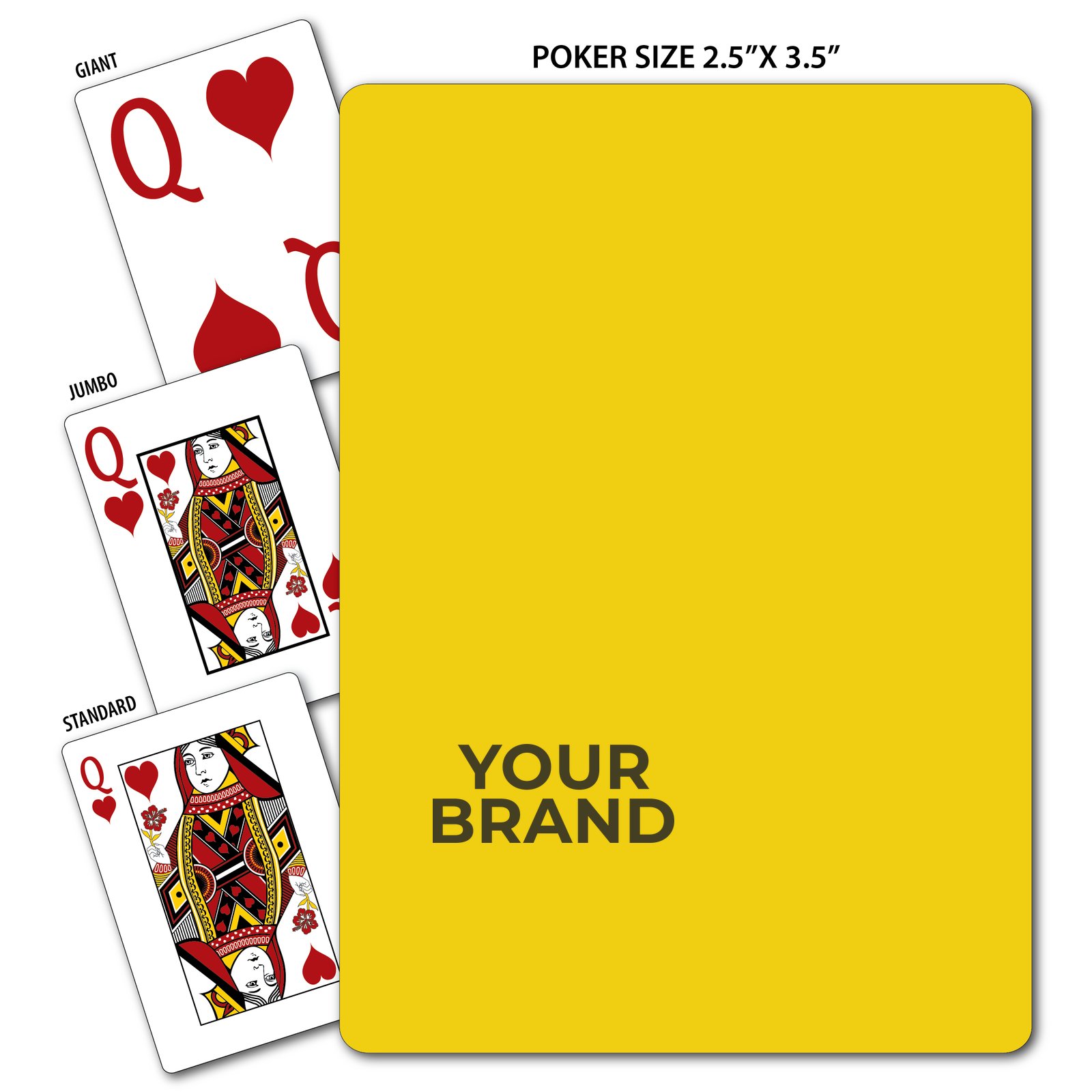 Solid Back Yellow Poker Size Playing Cards