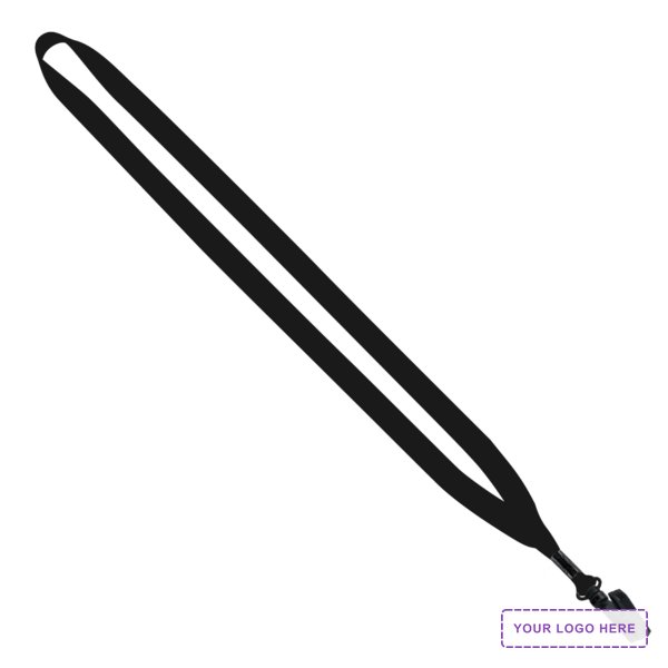 1/2" Polyester Lanyard with Plastic Bulldog Clip
