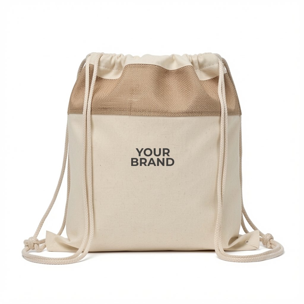 Savanna Jute & Recycled Cotton Drawstring Backpack