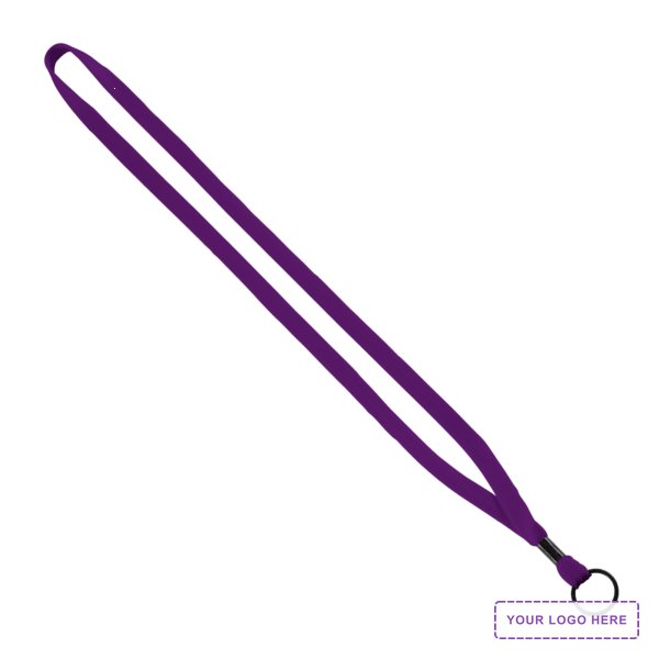 1/2" Cotton Lanyard with Metal Crimp & Split-Ring