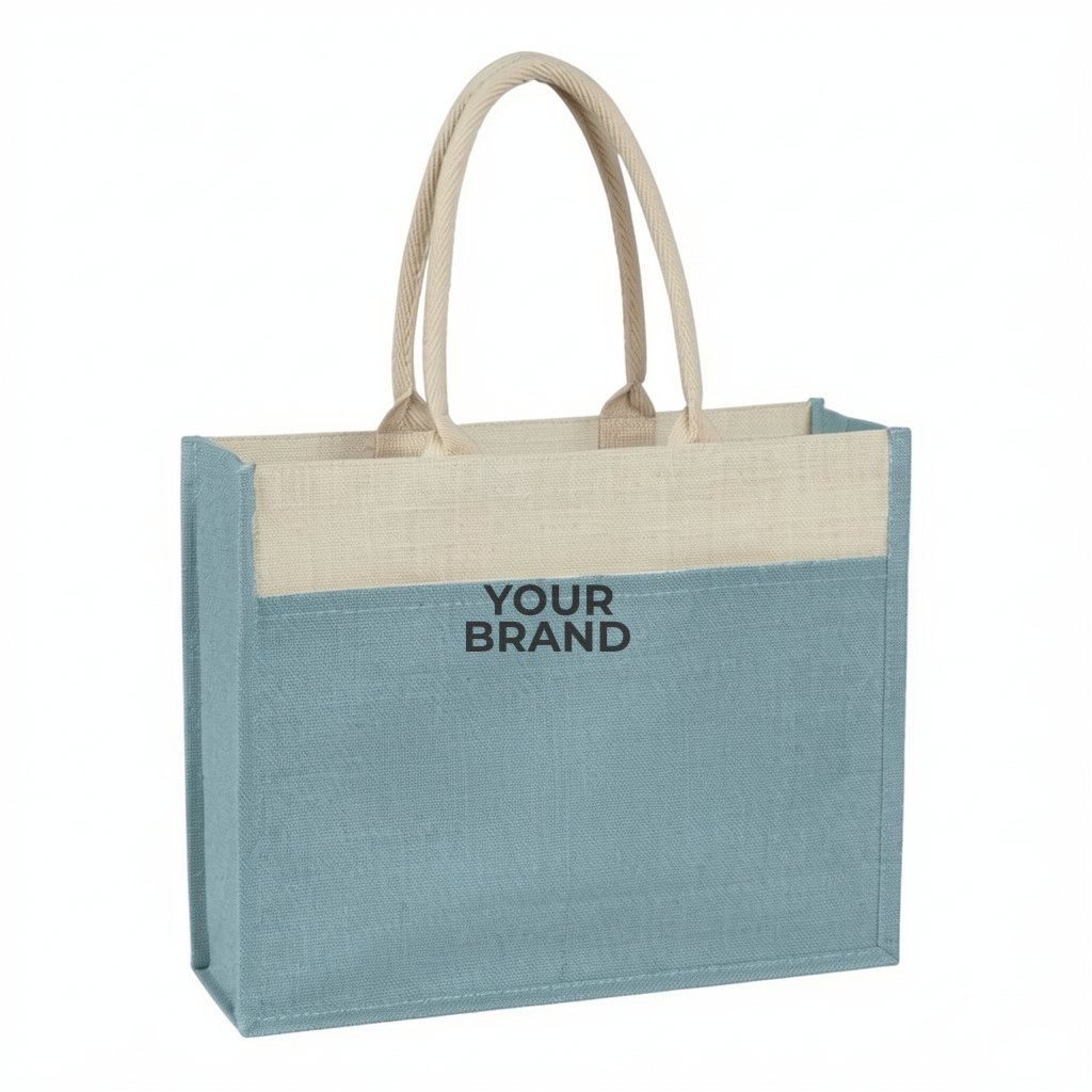 Jute Tote Bag With Front Pocket