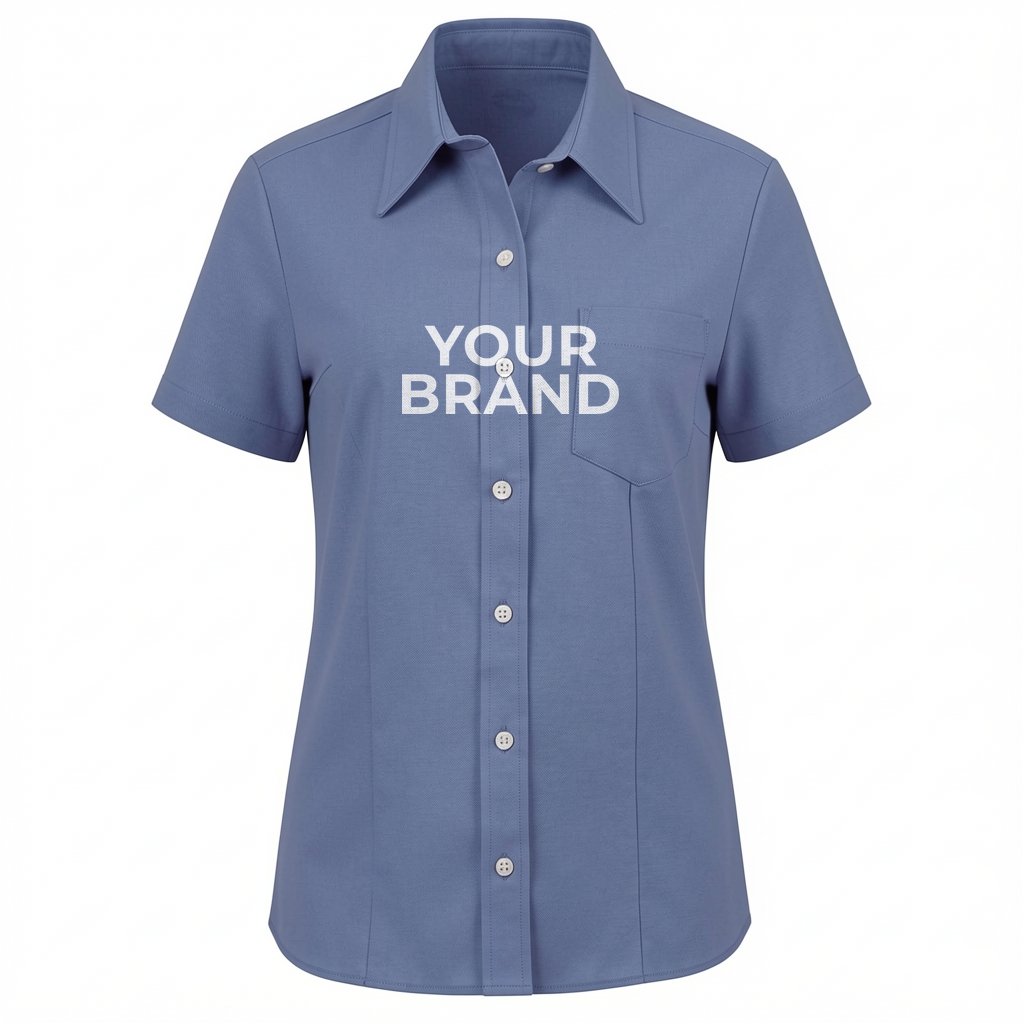 Women's Short Sleeve Stretch Oxford Shirt - S254
