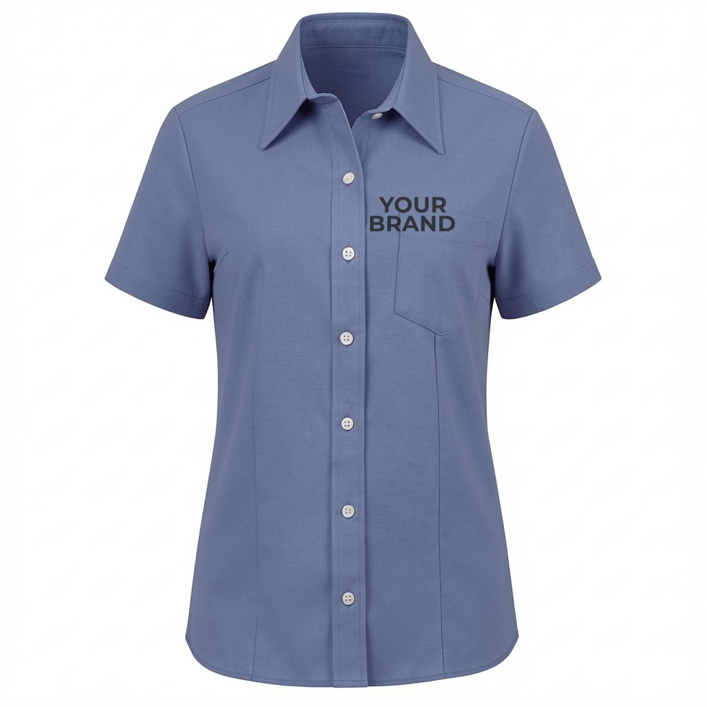 Women's Short Sleeve Stretch Oxford Shirt - S254