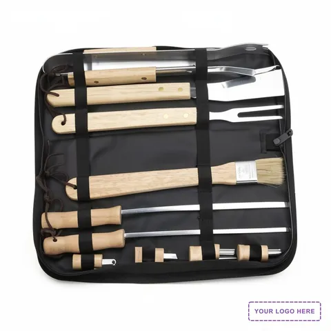 Redwood 10-piece Stainless Steel BBQ Set with Carrying Bag