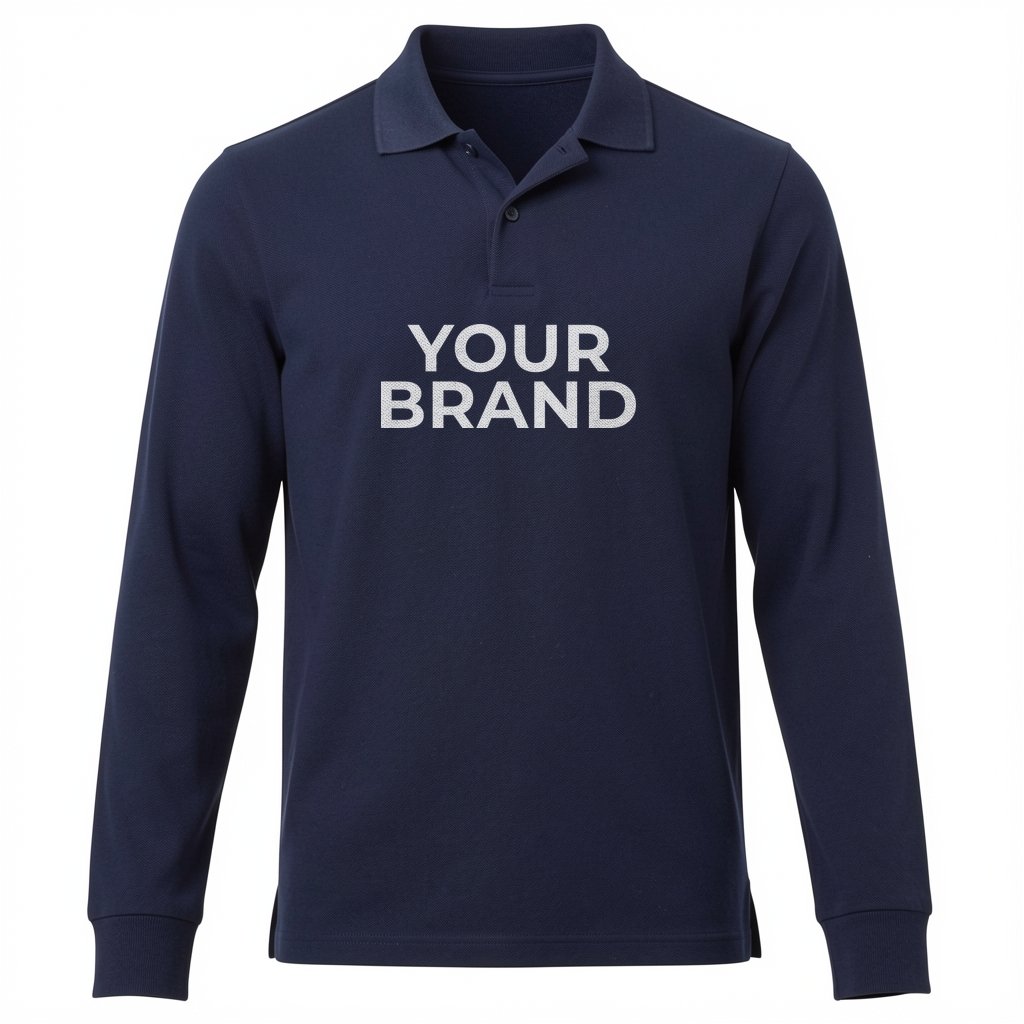 PALO Long Sleeve 100% Cotton Pique Polo - Men's