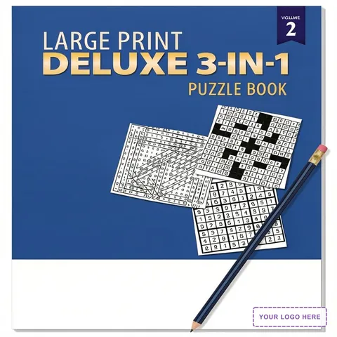 PUZZLE BOOK PACK - Deluxe Large Print 3-in-1 Puzzle Book Puzzle Pack