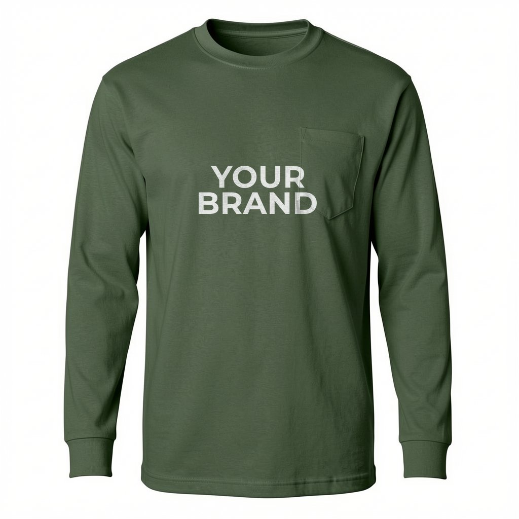 Unisex USA-Made Long Sleeve Pocket T-Shirt - 8100