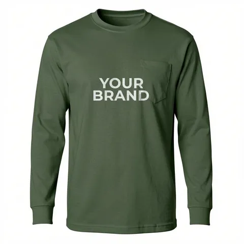 Unisex USA-Made Long Sleeve Pocket T-Shirt - 8100