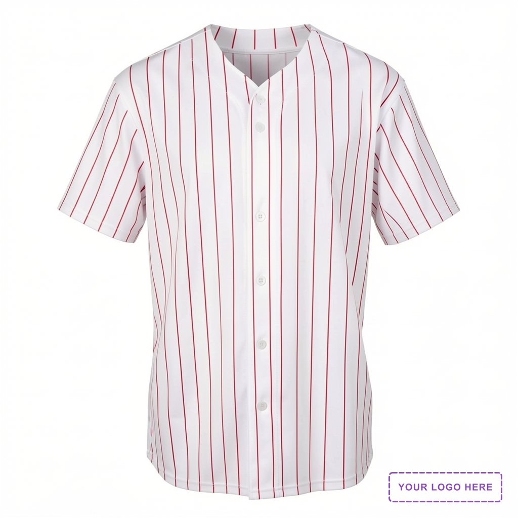 Unisex Pinstripe Full Button Baseball Jersey - 1685