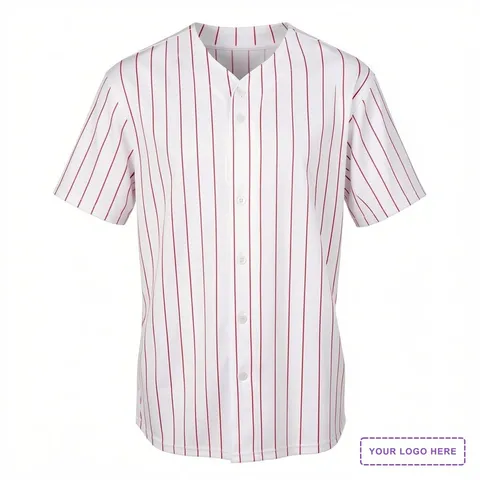 Unisex Pinstripe Full Button Baseball Jersey - 1685