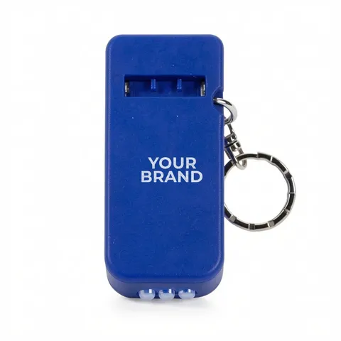 Solar Powered Light & Whistle Key Chain