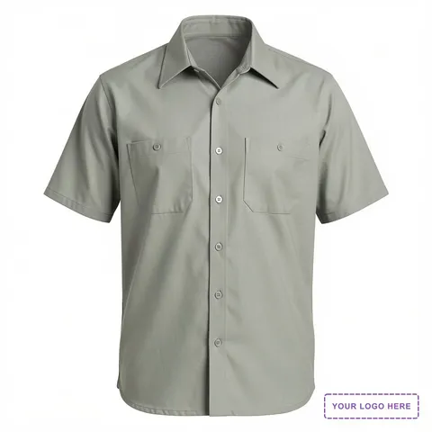Red Kap Long Size, Short Sleeve Industrial Work Shirt. SP24LONG