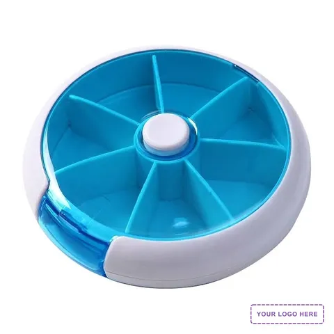 Round Push Button Pill Box