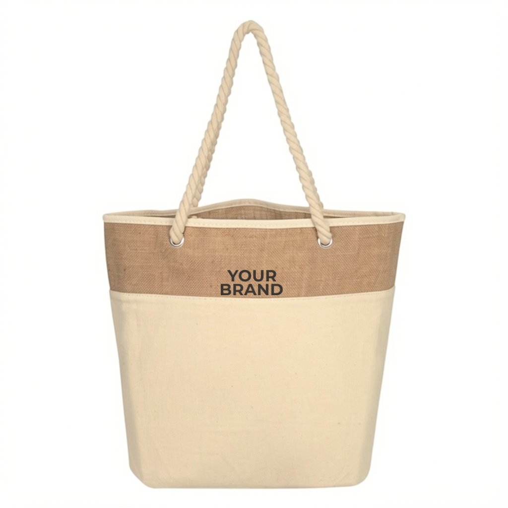 Burlap Rope Tote Bag