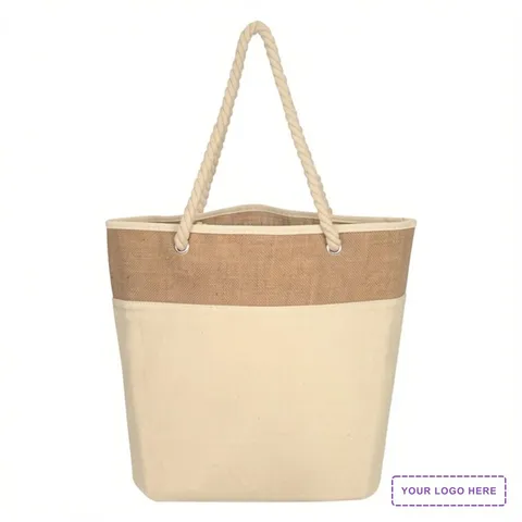 Burlap Rope Tote Bag