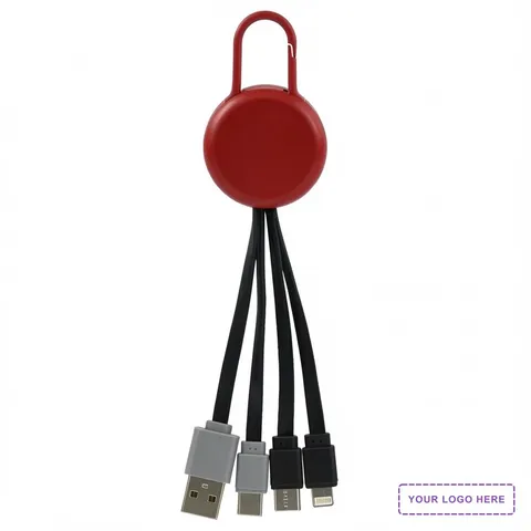 Colorful Clip Dual Input 3 In 1 Charging Cable