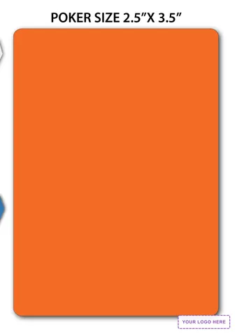 Solid Back Orange Poker Size Playing Cards