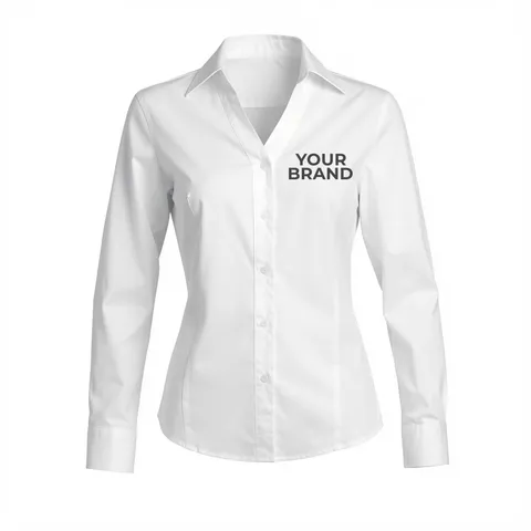 Stretch Broadcloth Long Sleeve Ladies Shirt