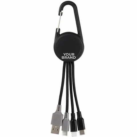 Color Light Up Dual Input 3-in-1 Carabiner Charging Cable