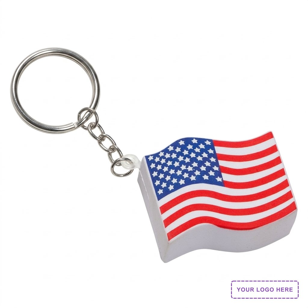 US Flag Stress Reliever Key Chain