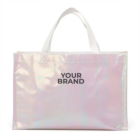 Iridescent Non-Woven Shopper Tote