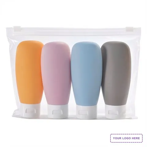 Continental 4-Bottle Travel Set in Zippered Pouch