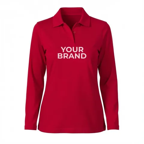 Women's CrownLux Performance® Plaited Long Sleeve Polo - DG20LW