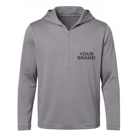 Men's Lightweight Quarter-Zip Hooded Pullover - A596