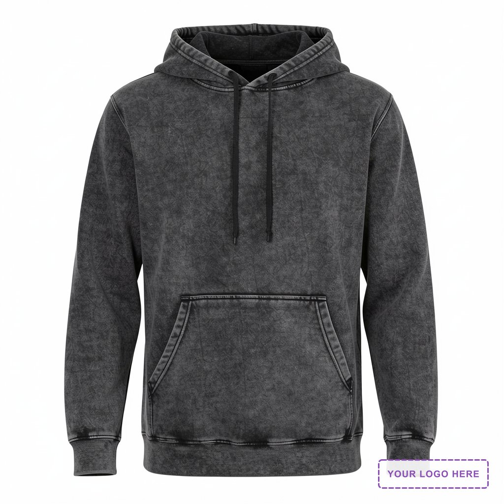 Unisex Midweight Mineral Wash Hooded Sweatshirt - PRM4500MW