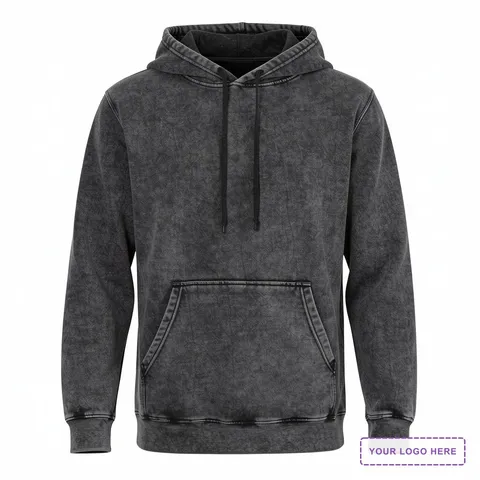Unisex Midweight Mineral Wash Hooded Sweatshirt - PRM4500MW