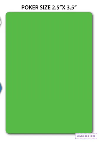 Solid Back Lime Poker Size Playing Cards