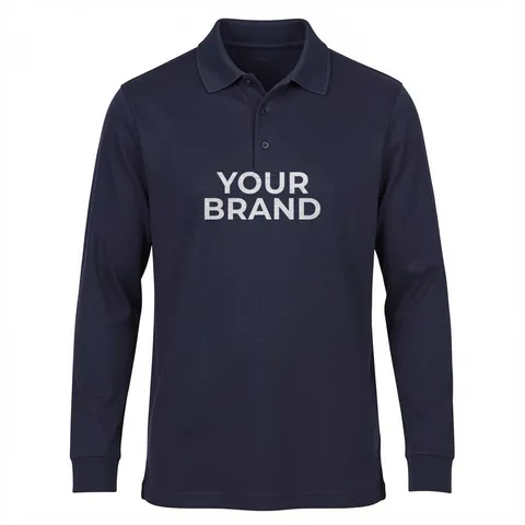 Men's CrownLux Performance® Plaited Long Sleeve Polo - DG20L