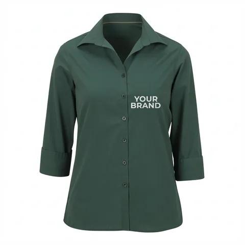 Lightweight Poplin Three Quarter Sleeve Ladies Shirt