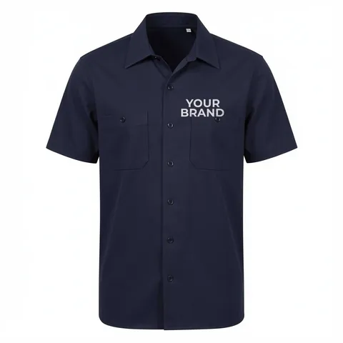 Men's Industrial Short Sleeve Cotton Work Shirt - S307