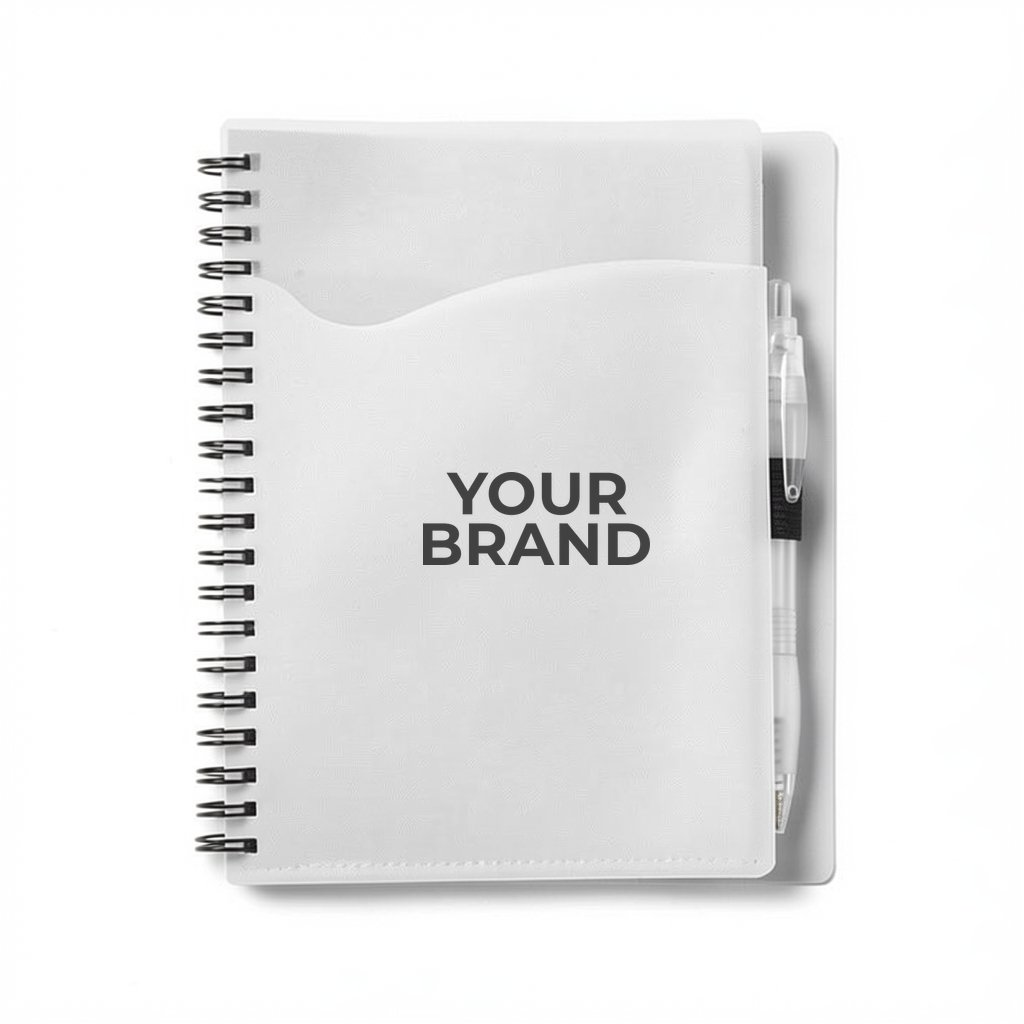 5 3/4"x7 1/8" Wave Spiral Notebook with Front Pocket