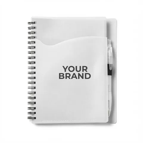 5 3/4"x7 1/8" Wave Spiral Notebook with Front Pocket