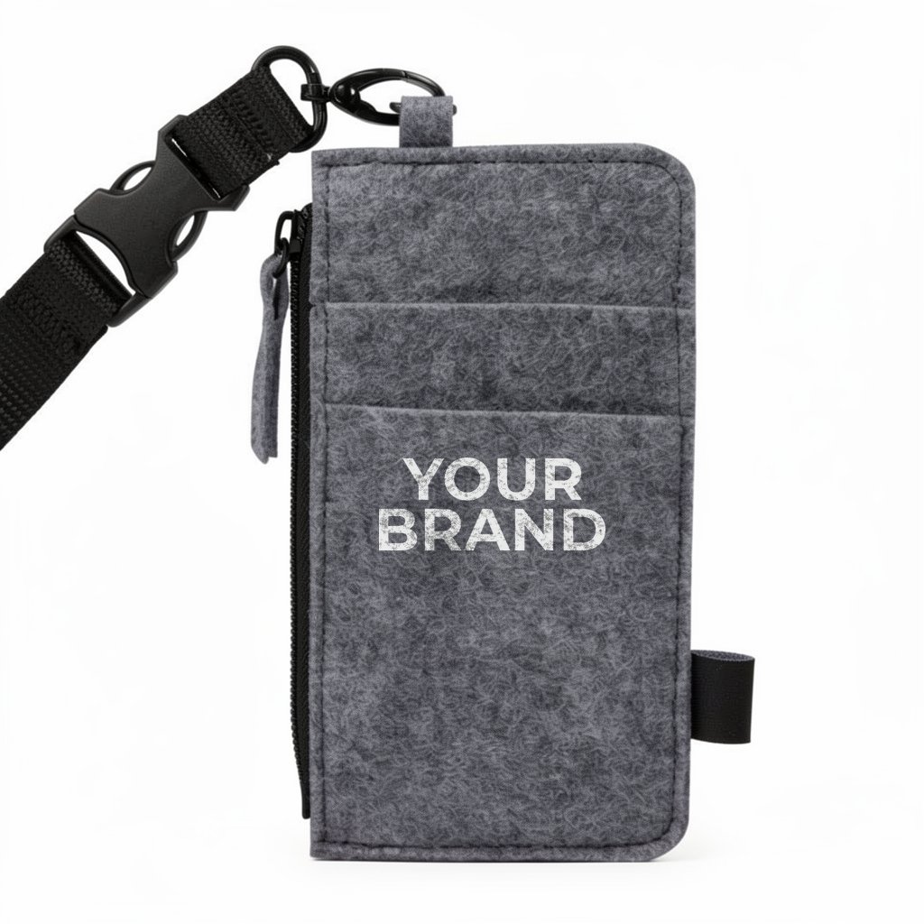 THE GOODS™ Recycled Felt Lanyard Wallet