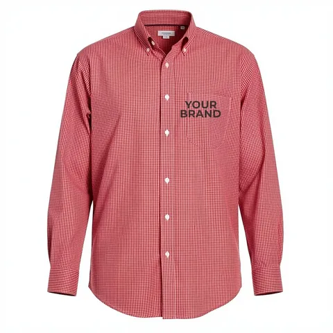 Men's Crown Collection® Gingham Check Woven Dress Shirt - D640