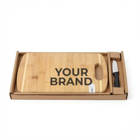 Bamboo Sharpen-It Cutting Board w/Knife Gift Box Set
