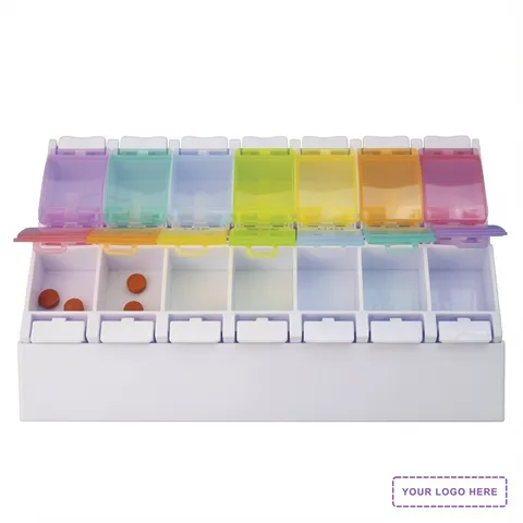 AM/PM Weekly Push Button Pill Tray