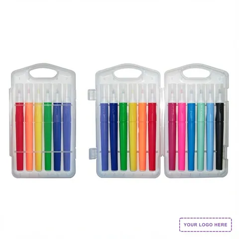 12 Pack of Hand Lettering Brush Markers in Hard Plastic Case - Full Color Decal