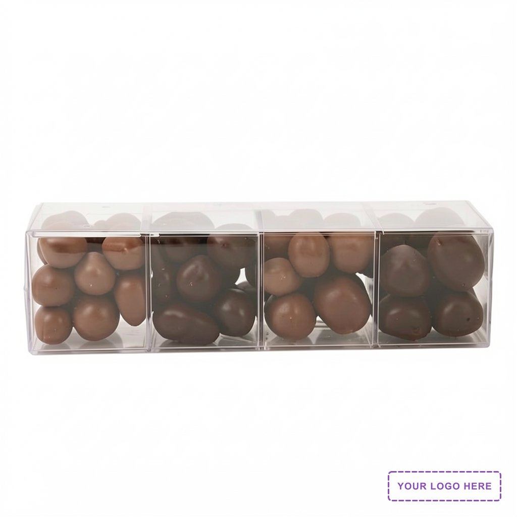 4 Cube Acetate Gift Box with Chocolate Covered Treats