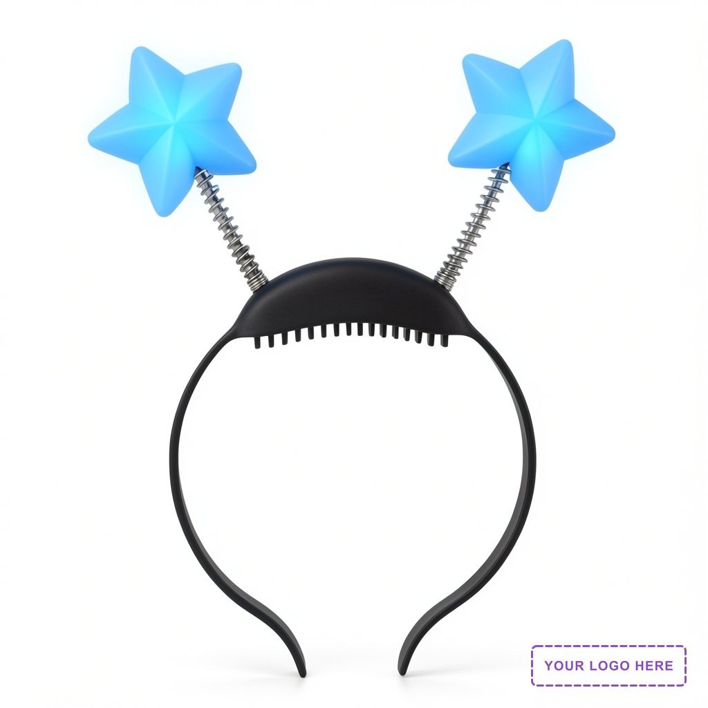 Blue star light-up head boppers