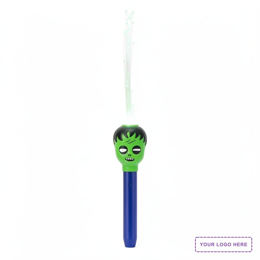 Light-up fiber optic wand