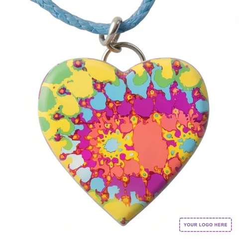 Flashing Tie Dye Heart Necklace