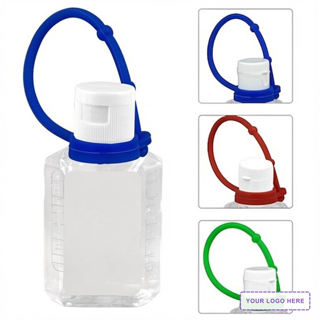 "Sanpal XL Connect" 2 oz Hand Sanitizer Antibacterial Gel with Colorful Silicone Carry Leash