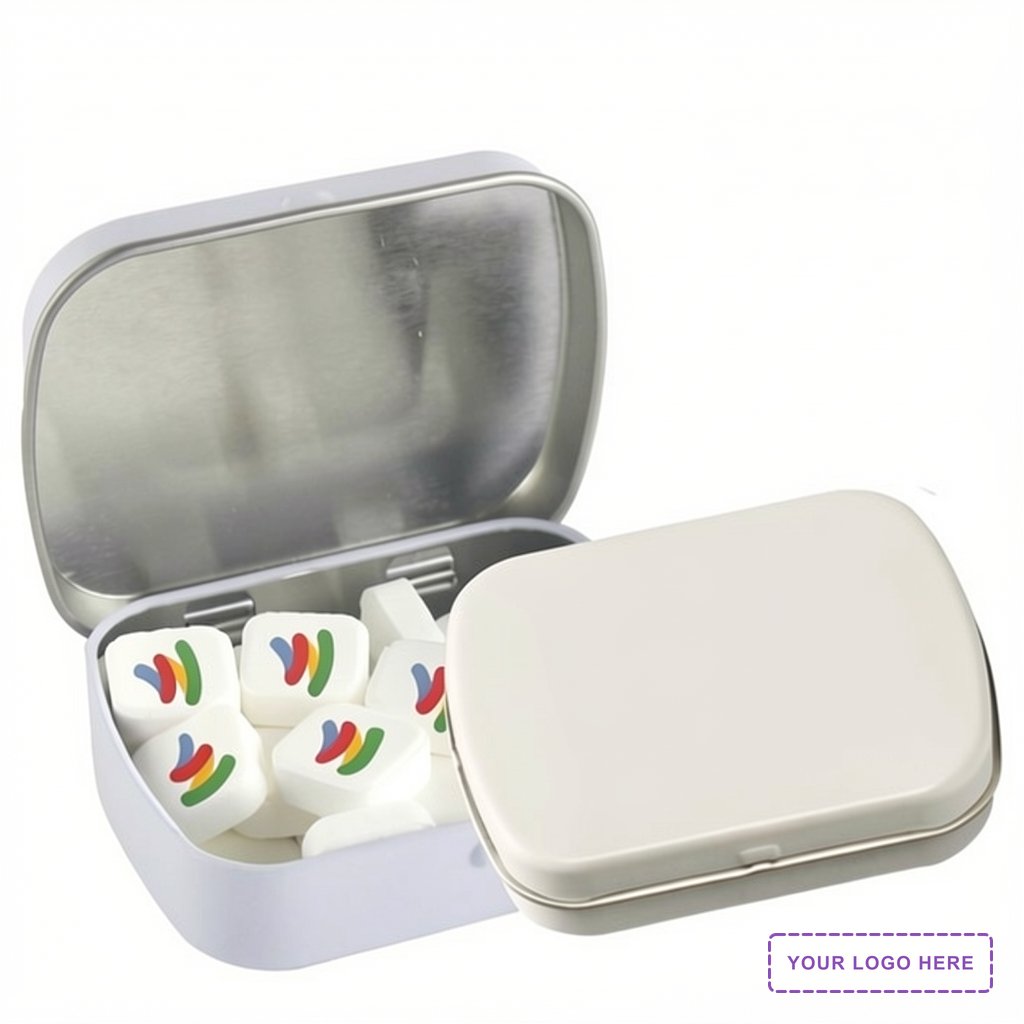 Domed Tin - Imprinted Square Mints
