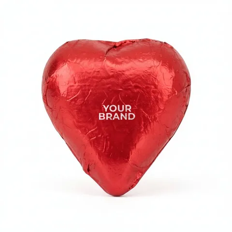 Imprinted Chocolate Foiled Hearts